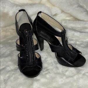 MICHAEL Michael Kors Black Peep-Toe Heels